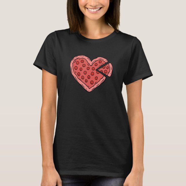 Camiseta Cute Love Pizza Valentines Day (Frente)