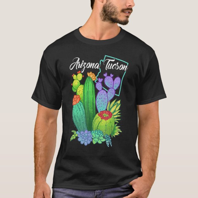 Camiseta Cute Love Tucson Arizona Blooming Cactus Flowers (Frente)