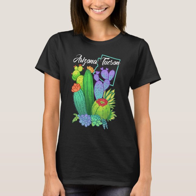 Camiseta Cute Love Tucson Arizona Blooming Cactus Flowers (Frente)