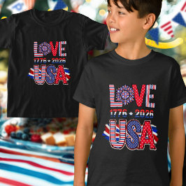 Camiseta Cute Love USA 1776 to 2026 America 250