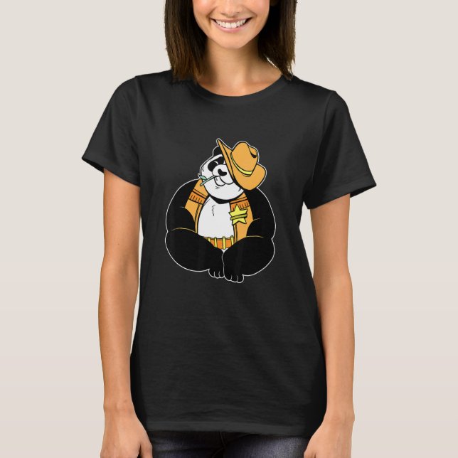 Camiseta Cute lovely sheriff panda (Frente)