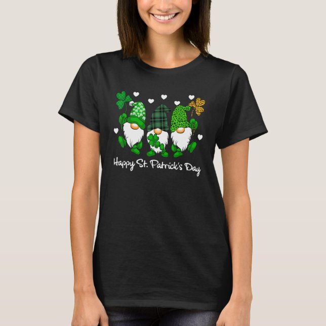 Camiseta cute lucky gnome happy st patricks day family outf (Frente)