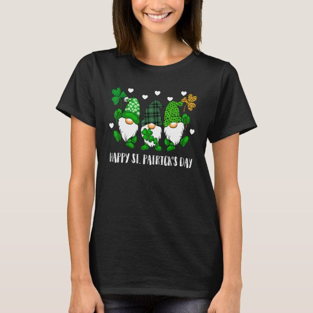 Camiseta cute lucky gnome happy st patricks day family outf (Frente)