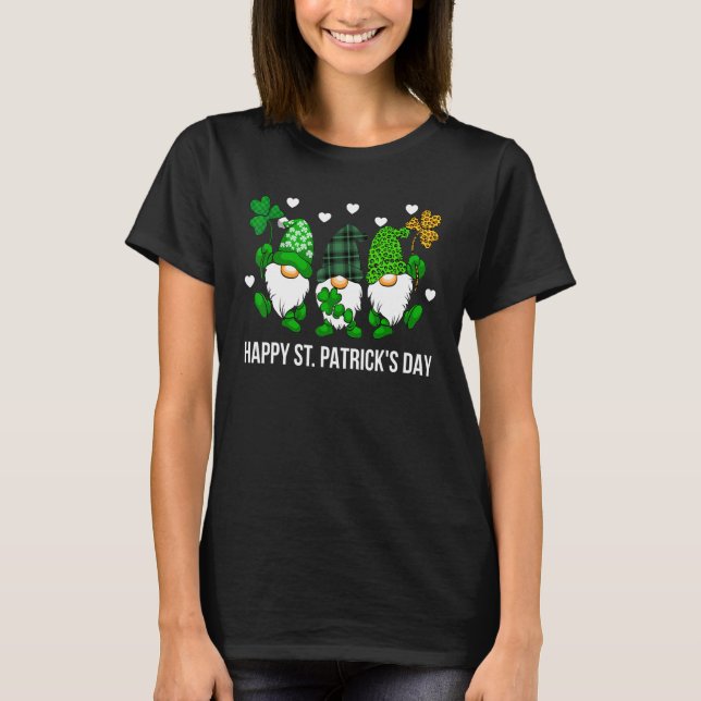 Camiseta cute lucky gnome happy st patricks day family outf (Frente)