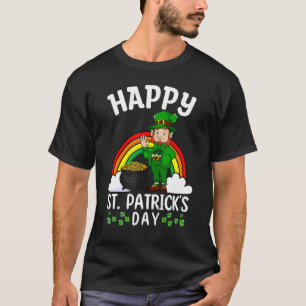 Camiseta Cute Lucky Rainbow Leprechaun Happy Saint Patrick"