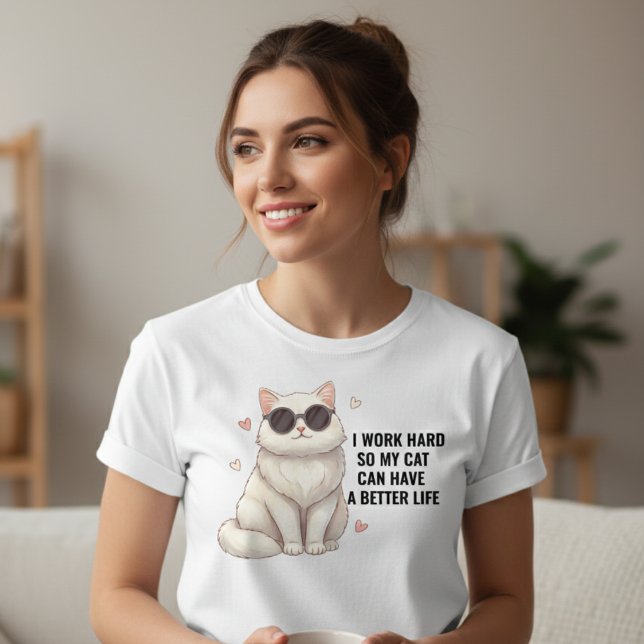 Camiseta Cute Luxury Cat Mom Tee for Women (Criador carregado)