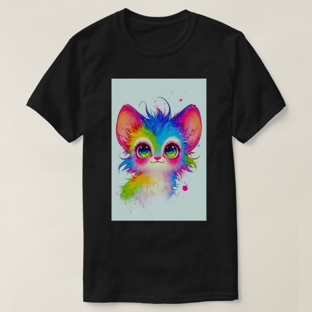 Camiseta Cute Magic Rave Cat Japanese Anime Art 01 (Frente do Design)