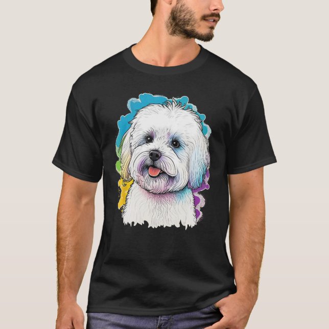 Camiseta Cute Maltese Dog on Maltese dog  1 (Frente)
