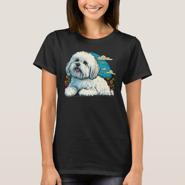 Camiseta Cute Maltese Dog on Maltese dog  4 (Frente)