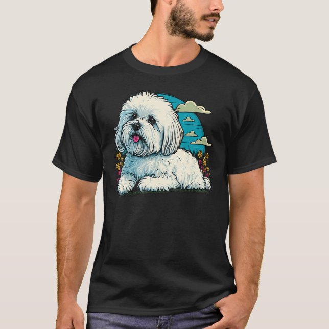 Camiseta Cute Maltese Dog on Maltese dog  4 (Frente)
