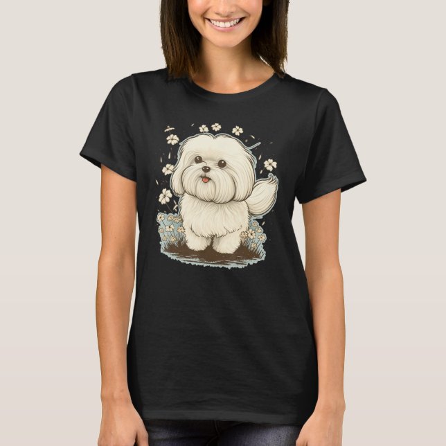 Camiseta Cute Maltese Dog on Maltese dog  5 (Frente)