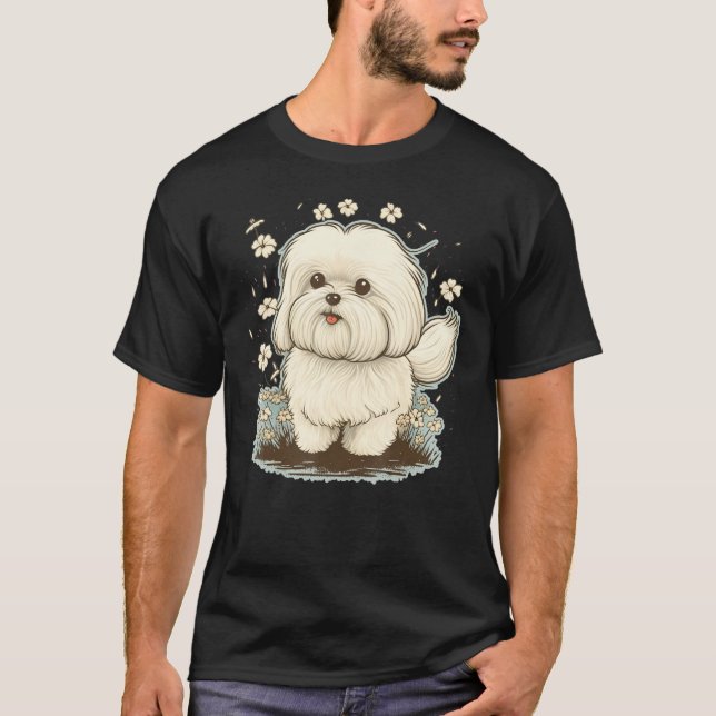 Camiseta Cute Maltese Dog on Maltese dog  5 (Frente)