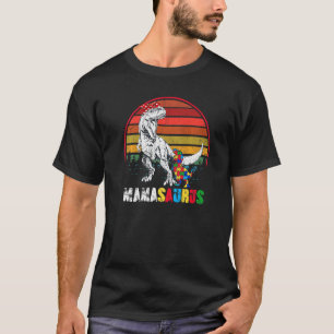 Camiseta Cute Mamasaurus T Rex Dinossaur Mama Autism Awaren