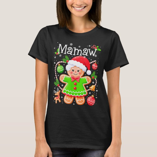 Camiseta Cute Mamaw Gingerbread Family Matching Christmas C (Frente)