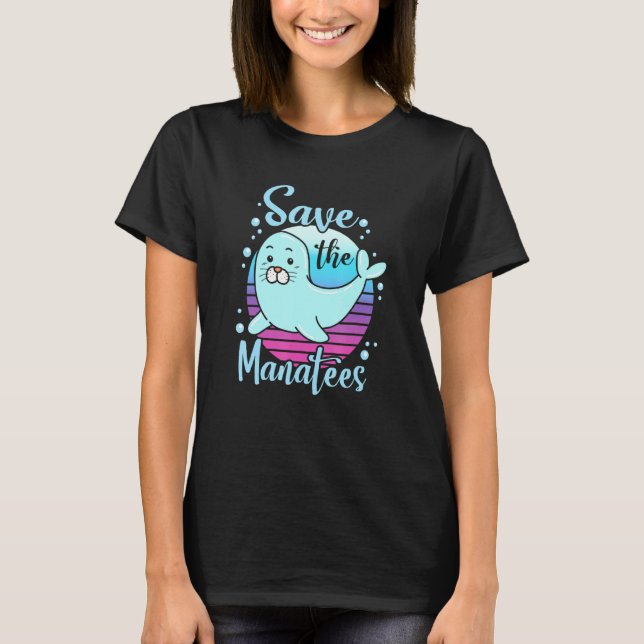 Camiseta Cute Manatee Vintage Unisex (Frente)