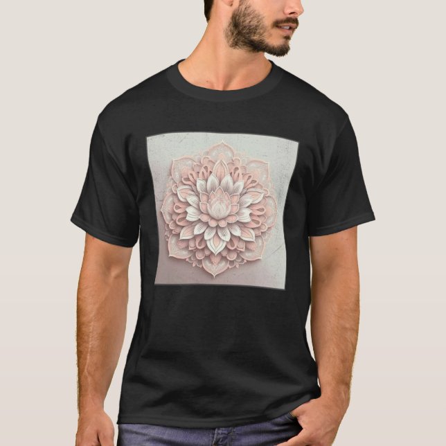 Camiseta Cute Mandala Lotus Flower Illustration Unique Wome (Frente)