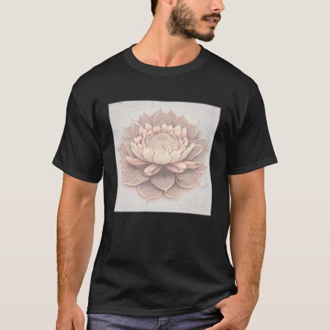 Camiseta Cute Mandala Lotus Flower Illustration Unique Wome (Frente)