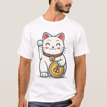 Cute Maneki Neko Lucky Cat T Shirt | Bom japonês