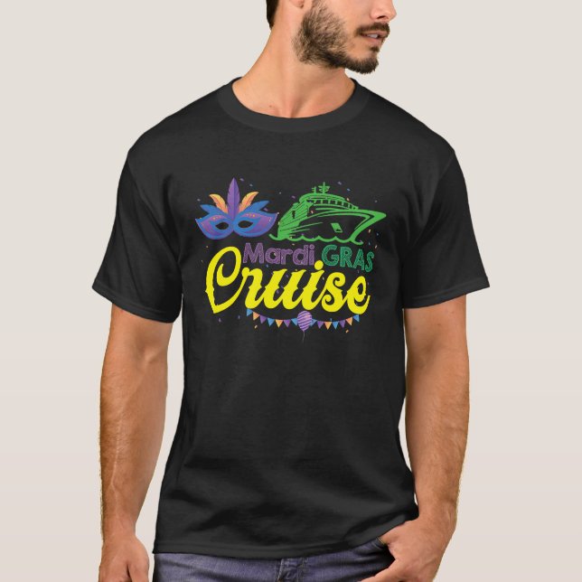 Camiseta Cute Mardi Gras Cruise by Boat Couple Family Vacat (Frente)