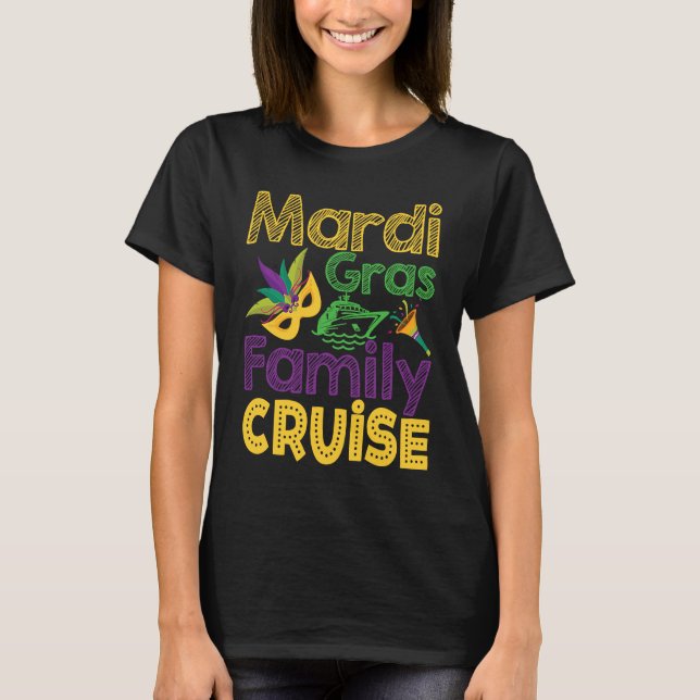 Camiseta Cute Mardi Gras Family Cruise Vacation on Boat Cou (Frente)