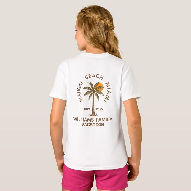 Camiseta Cute Matching Family Reunion Summer Vacation  (Parte Traseira Completa)