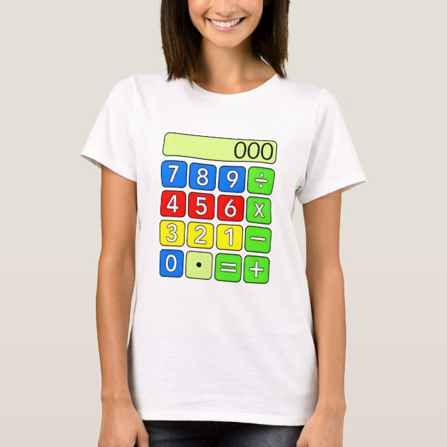 Camiseta Cute Maths Calculator Numbers Cartoon T Shirt Kids (Frente)
