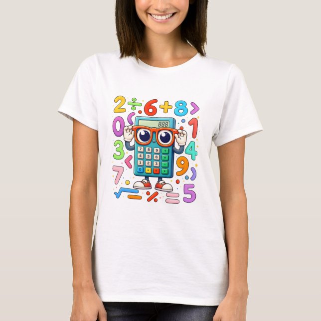 Camiseta Cute Maths Calculator Numbers T Shirt for Kids (Frente)