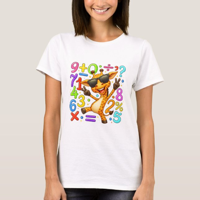 Camiseta Cute Maths Fox Numbers T Shirt for Kids (Frente)