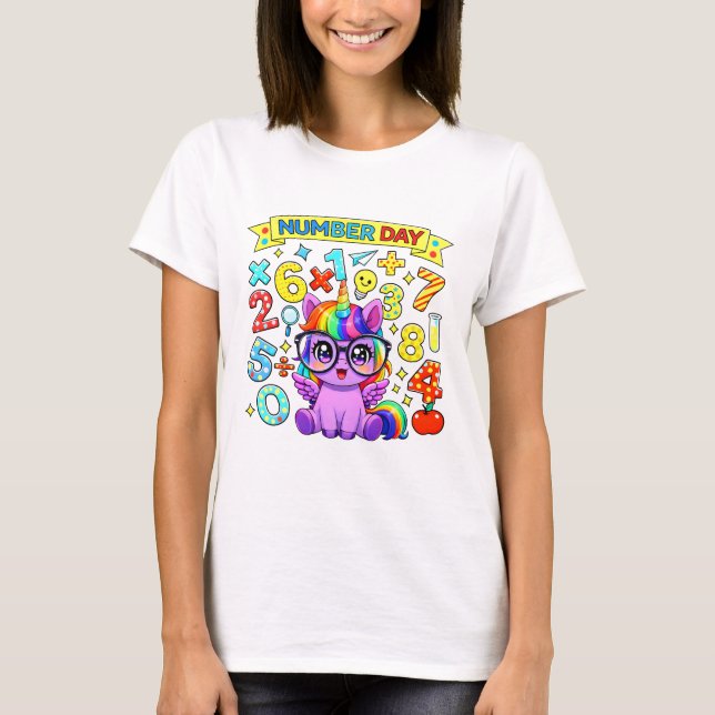 Camiseta Cute Maths Numbers Elephant Cartoon T Shirt Kids!! (Frente)