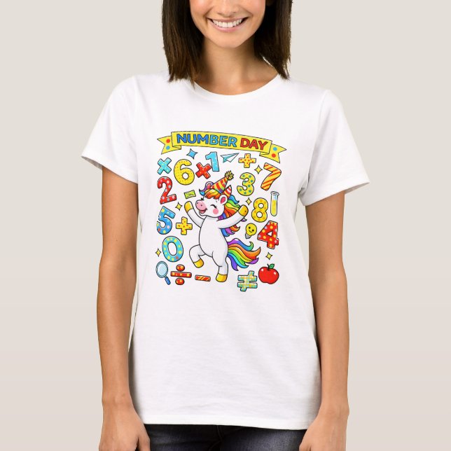 Camiseta Cute Maths Numbers Learning Cartoon T Shirt KidsUK (Frente)