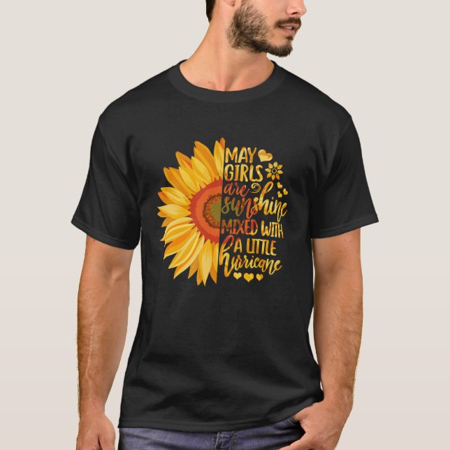 Camiseta Cute May Girls Are Sunshine Mixed With Hurricane C (Frente)