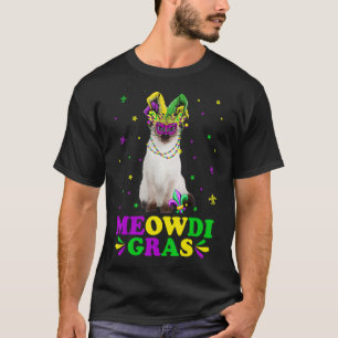 Camiseta Cute Meowdi Gras Siamese Cat Carnival Mardi G