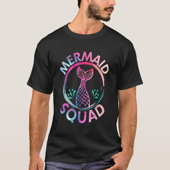 Camiseta Cute Mermaid Squad Women Girls Sea Creature Mermai (Frente)
