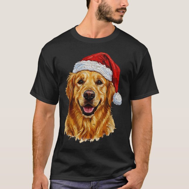 Camiseta Cute Merry Christmas Golden Retriever Dog Christma (Frente)