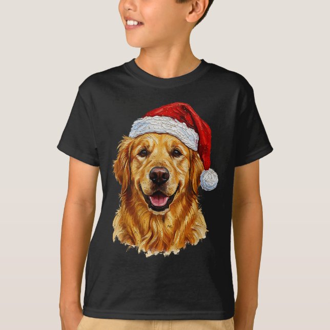 Camiseta Cute Merry Christmas Golden Retriever Dog Christma (Frente)
