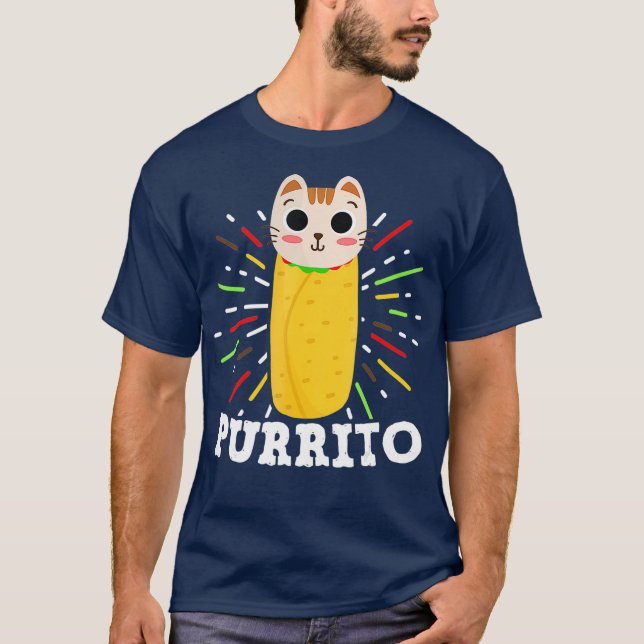 Camiseta Cute Mexican Food Purrito  Cat and Burrito Lover (Frente)