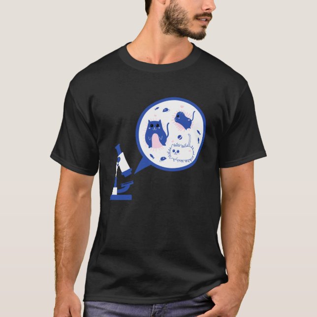 Camiseta Cute Microbiology Cat Bacteria Science Lab (Frente)