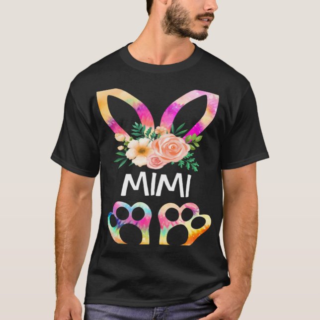 Camiseta Cute Mimi Bunny Tie Dye Print  Family Easter Day M (Frente)