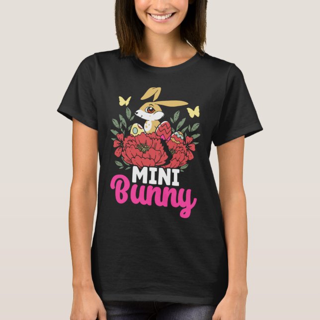 Camiseta Cute Mini Bunny Easter Bunny Eggs Happy Easter (Frente)