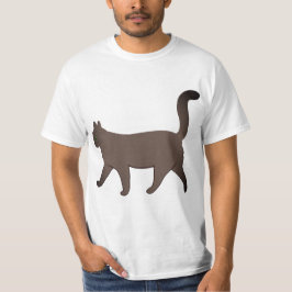 Camiseta Cute Minimalist Cat Graphic | Simple Walking Cat
