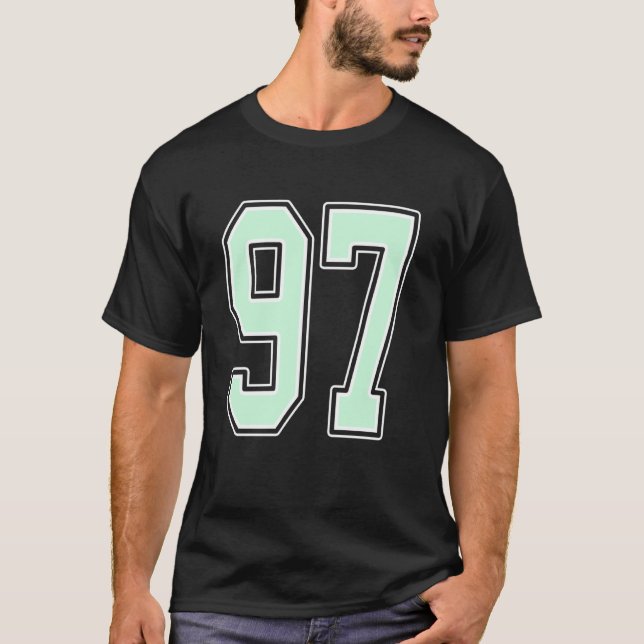 Camiseta Cute Mint Green Number 97 Jersey Player Uniform #9 (Frente)