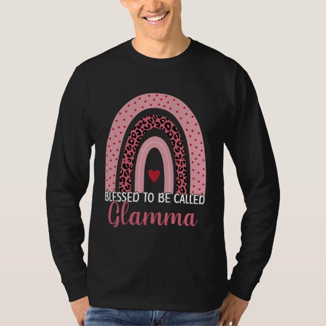 Camiseta Cute Mom Grandma Blessed To Be Called Glamma Leopa (Frente)