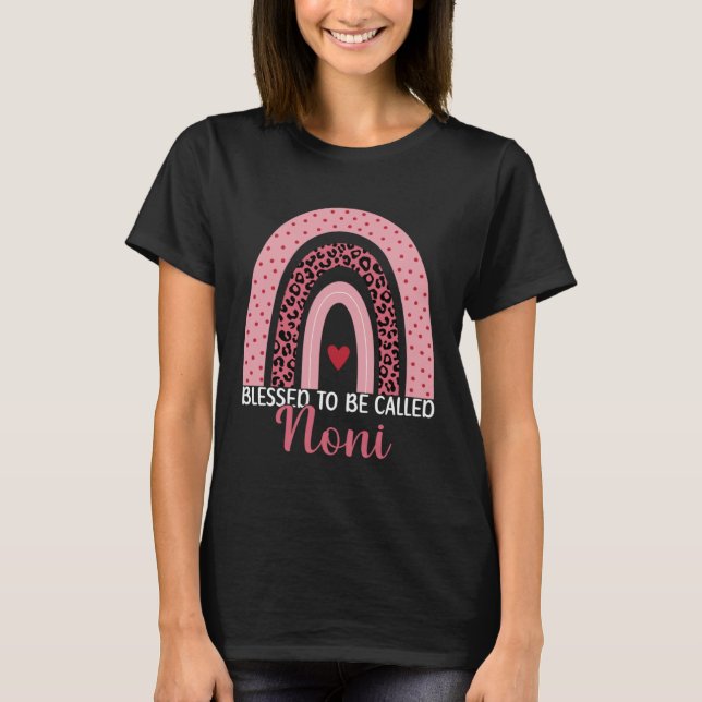 Camiseta Cute Mom Grandma Blessed To Be Called Noni Leopard (Frente)