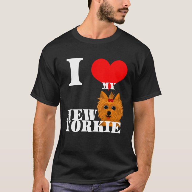 Camiseta Cute Mom Yorkie I heart new puppy Yorkshire Terrie (Frente)