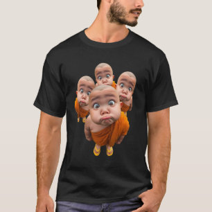 Camiseta Cute monge jovem Minimalista Robe laranja