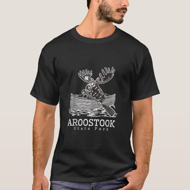 Camiseta Cute Moose no Parque Estadual de Aroostook Maine C (Frente)