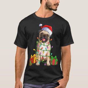 Camiseta Cute Mops Papai Noel Pugmas Natal Pug Cão Para Cac