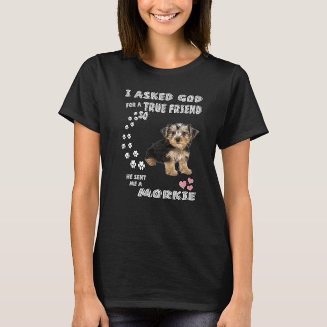 Camiseta Cute Morkshire Terrier Dog Cota Mãe Pai Teacup Mo (Frente)