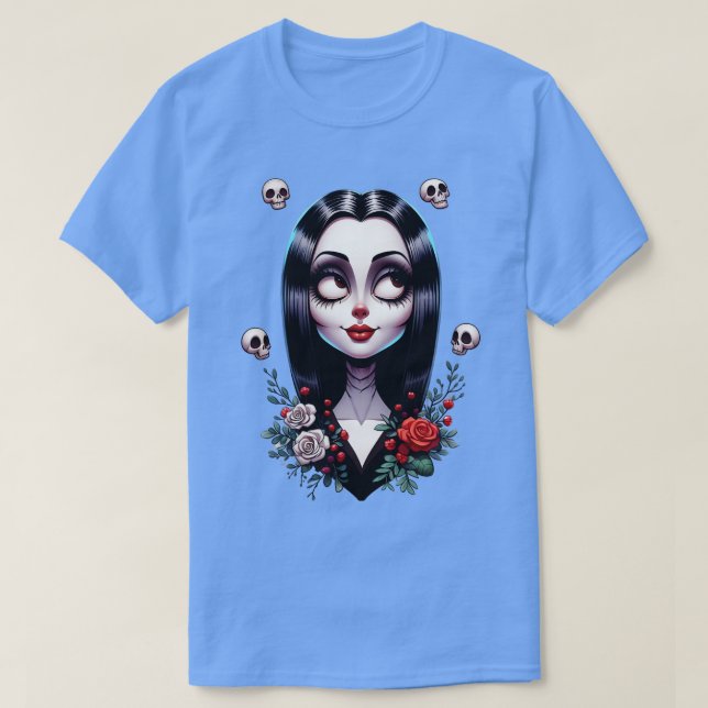Camiseta Cute Morticia Addams (Frente do Design)