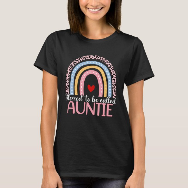 Camiseta Cute Mother s Day Blessed To Be Called Auntie Rain (Frente)